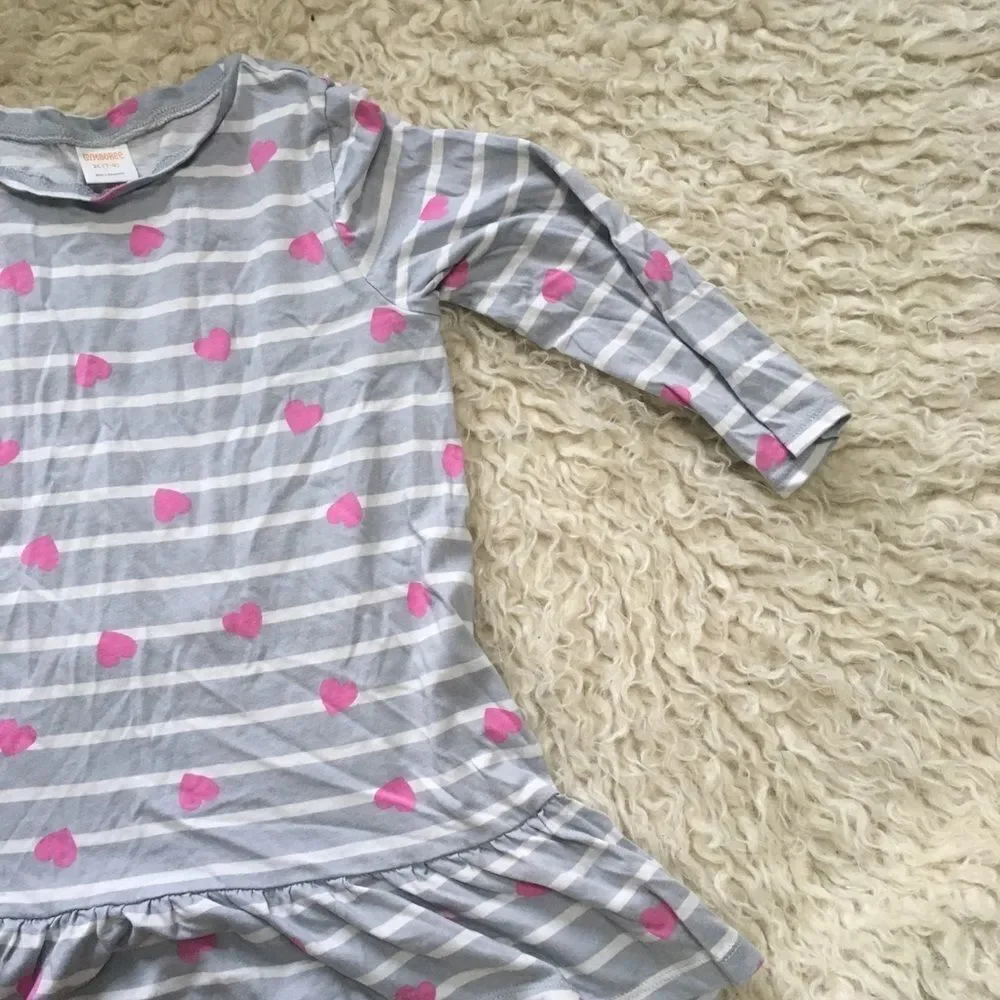 Girls Gymboree Top grey and pink size 7-8